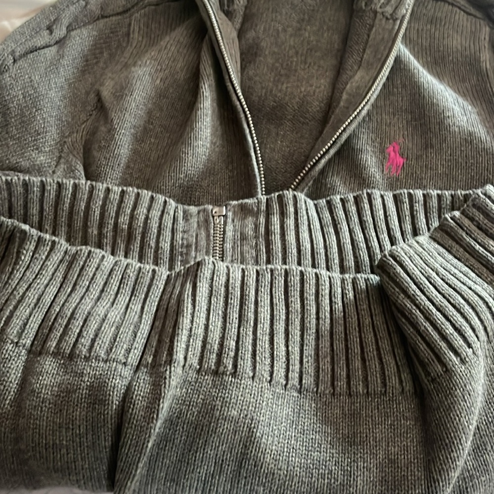 Ralph Lauren Gray Sweater with Pink Logo - Picture 5 of 6